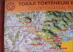 Maďarská mapa celé tokajské oblasti