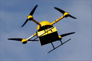 Přeprava zásilky dronem Parcelcopter