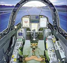 Obr. 1: Kokpit stíhacího letounu JAS Gripen