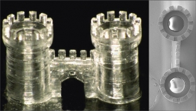 Ukázky různého skleněného tvaru s užitím metody 3D tisku v KIT