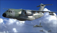 KC-390 je největším letounem vyvíjeným v Brazílii. Embraer jím chce nahradit americká transportní letadla C-130 Herkules, první let je plánován na letošek.