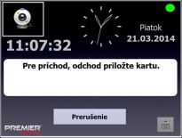 Ukázka uživatelského rozhraní pro docházkové terminály