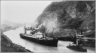 Snímek, který oběhl svět před 100 lety – Ancon jako první proplouvá 15. srpna 1914 z Atlantiku do Tichého oceánu
