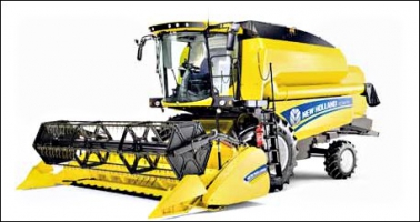Při žních stroje postupně nahrazují lidské ruce. Svým provedením dnes už patří do kategorie high-tech. Na obrázku super kombajn TC5000 výrobce New Holland