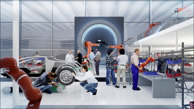 V projektu ARENA 2036 je pamatováno i na ověřování funkce kooperačních pracovišť člověk-robot