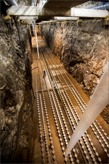 Vodní tunel v žulovém podloží Stockholmu