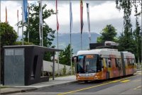 Systém ABB, označovaný TOSA, byl na výstavě jediným plně elektrickým řešením pro kloubové autobusy.