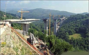 Stavba viaduktu Aglio novou technologií