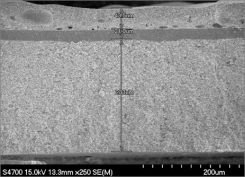 Snímek průřezu SOEC s nosnou vrstvou vodíkové elektrody