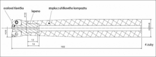 Obr. 6: Nástroj s tělem z uhlíkového kompozitu