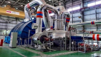 Turbosoustrojí v první paroplynové elektrárně v Uruguayi