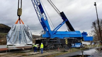 Přeprava 150tunového soustrojí parní turbíny v přístavu Lovosice Přeprava 150tunového soustrojí parní turbíny v přístavu Lovosice