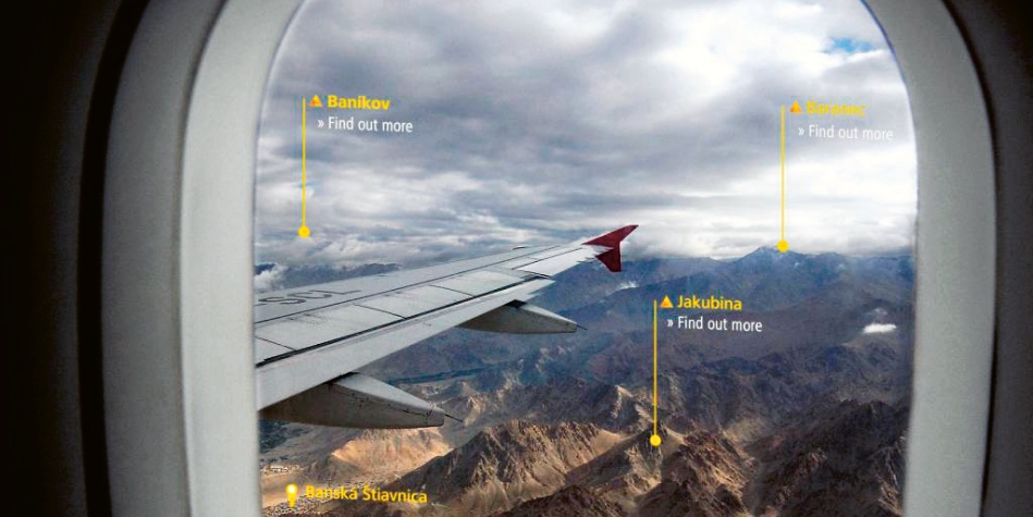 Chytrá okna mohou za letu zobrazovat informace