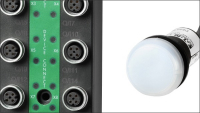 Vícebarevné LED prvky řady RMQ jsou určeny pro napájecí napětí 24 V 