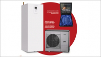 Společně s venkovní jednotkou NIBE SPLIT (AMS 10-8 nebo AMS 10-12) tvoří kompletní systém pro vytápění či chlazení a ohřev vody