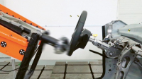 Zkouška ochrany řidiče proti mechanismu řízení v případě nárazu — zkouška nárazem hlavice dle EHK 12 Zkouška ochrany řidiče proti mechanismu řízení v případě nárazu — zkouška nárazem hlavice dle EHK 12