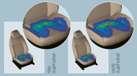 Změnami tuhosti v jednotlivých zónách sedáku lze aktivně ovlivňovat pohodlí sedící osoby