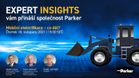Společnost Parker představuje nové technologické přednášky o mobilní elektrifikaci „Expert Insights“