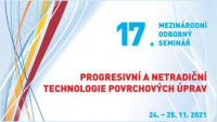 17. Mezinárodní odborný seminář - Progresivní a netradiční technologie povrchových úprav 17. Mezinárodní odborný seminář - Progresivní a netradiční technologie povrchových úprav