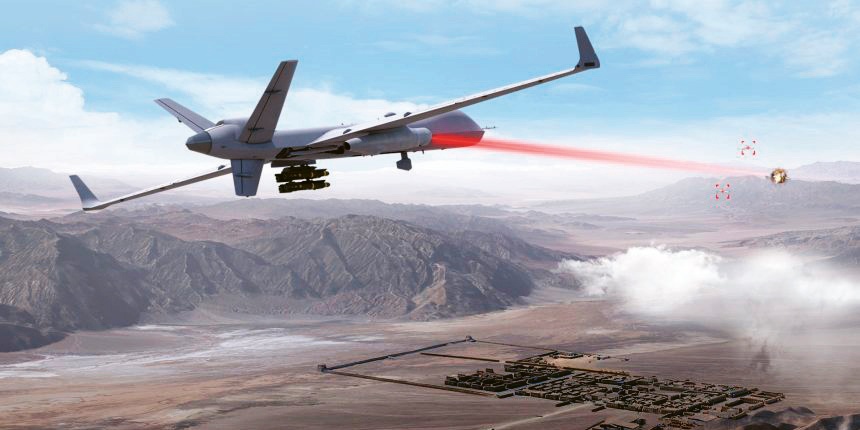 Laserový modul MQ-9B je navržen na obranu flotily proti útočným dronům © General Atomics