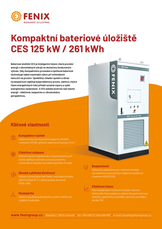 Klikni pro více informací o kompaktním bateriovém úložišti CES