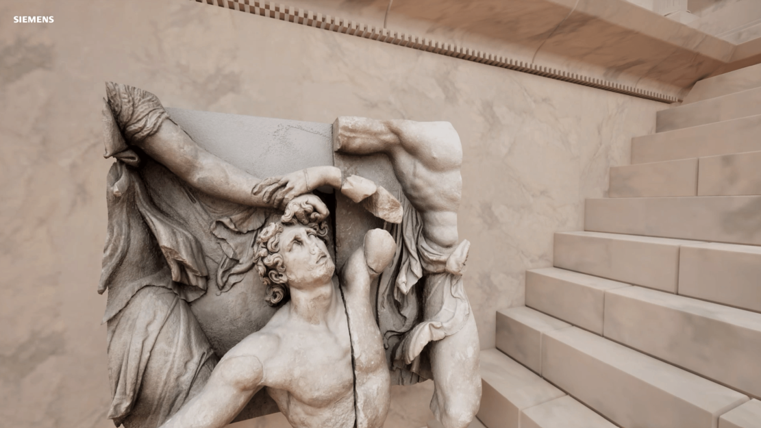 Uživatelé se mohou v aplikaci virtuálně pohybovat kolem oltáře a podrobně si prozkoumat například obrovský vlys. Uživatelé se mohou v aplikaci virtuálně pohybovat kolem oltáře a podrobně si prozkoumat například obrovský vlys.