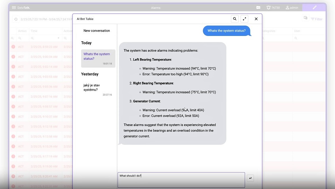 Obrázek 2: Dialog s AI Botem a společné hledání řešení