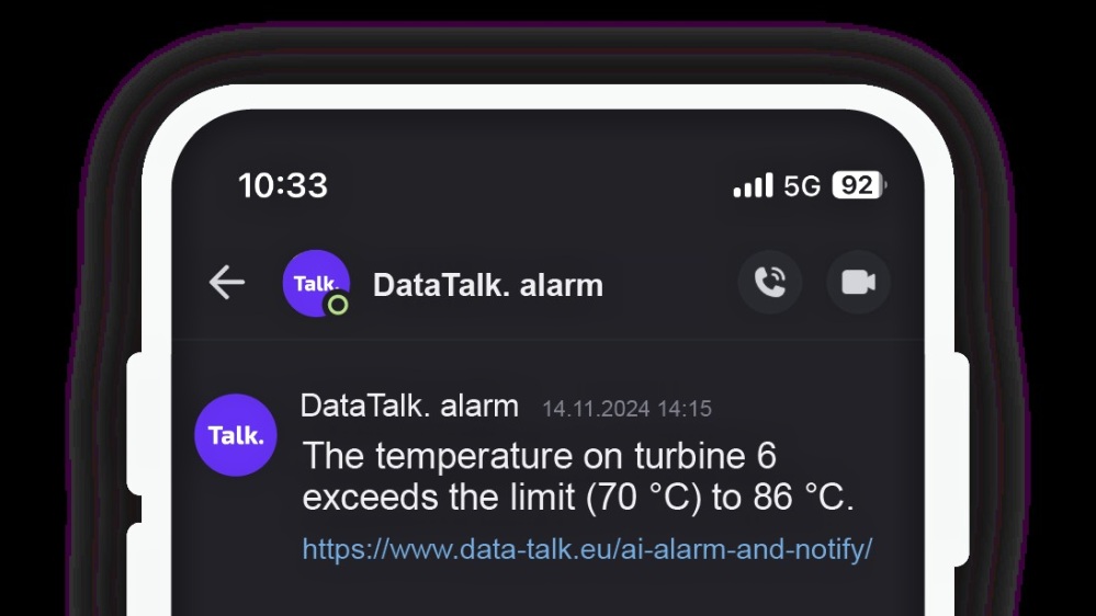 Příklad SMS alarmu