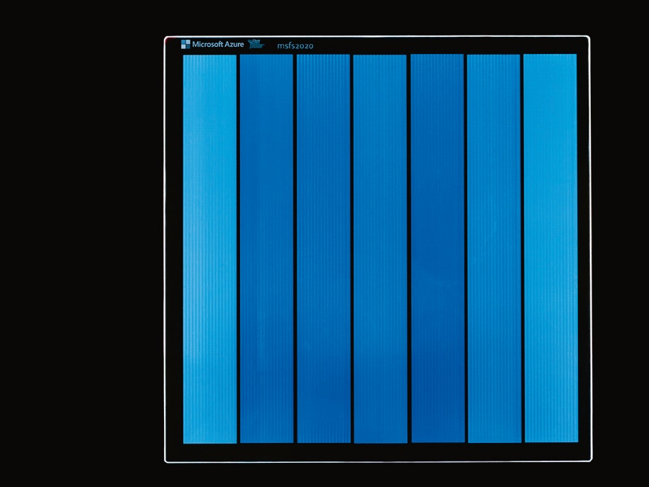 Zvětšená část voxelu, tedy části média ukazující zápis dat do varného skla s pomocí technologie Silica