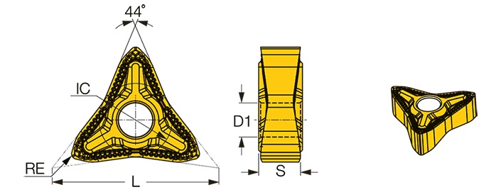 Modifikovaný trojúhelníkový tvar šestibřité VBD Iscar Q6-MNMG-M3M-SL pro vícesměrné soustružení © Iscar