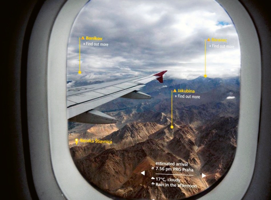 Chytrá okna by mohla zobrazovat informace o letech a místní památky © Zeiss