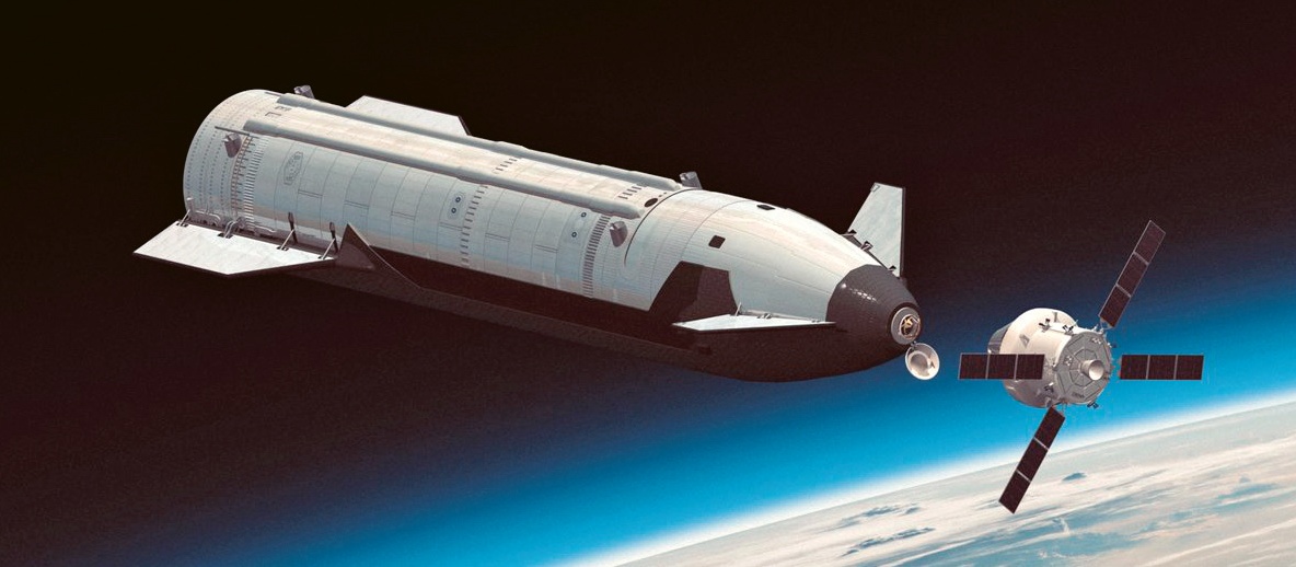 Takto má probíhat spojení Starshipu a Orionu © SpaceX Takto má probíhat spojení Starshipu a Orionu © SpaceX