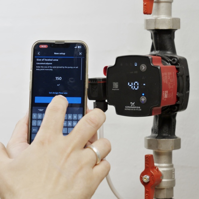 Ovládání oběhového čerpadla Grundfos ALPHA2-Go prostřednictvím chytrého telefonu